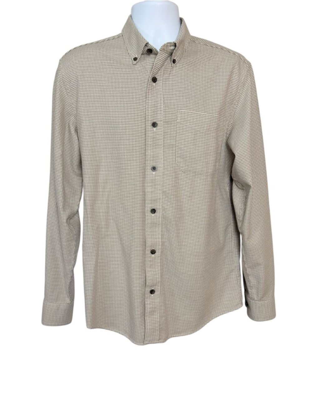L.L.Bean Men’s Houndstooth M 100% Cotton Slightly Fitted Button Down Shirt Fall
